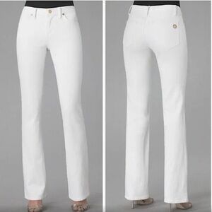 Tory Burch Classic Boot Tory Jeans In Off White size 28 gold embellishment